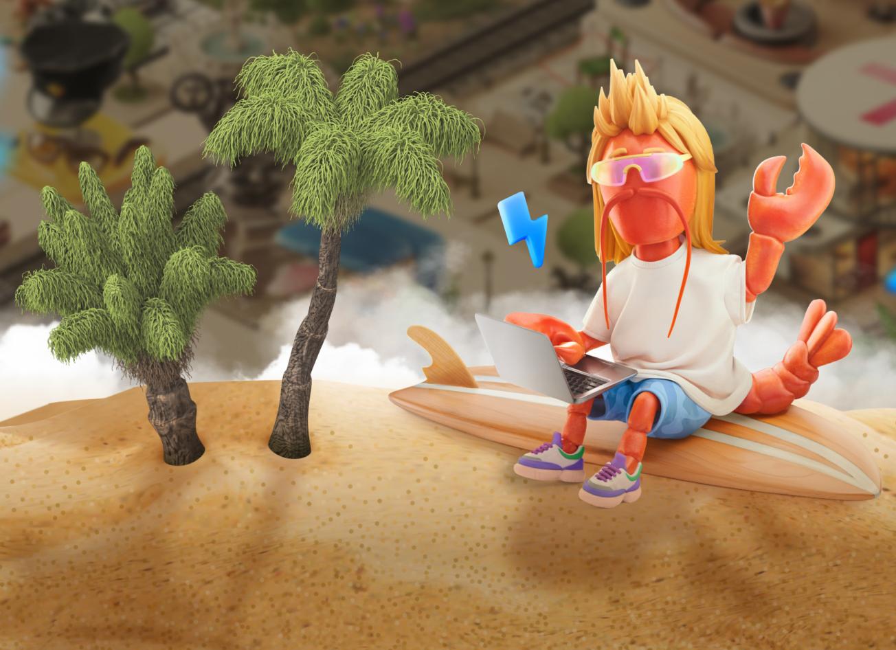 В «Плюс Сити» пришла весна и новые персонажи. В их числе рак-диджитальщик